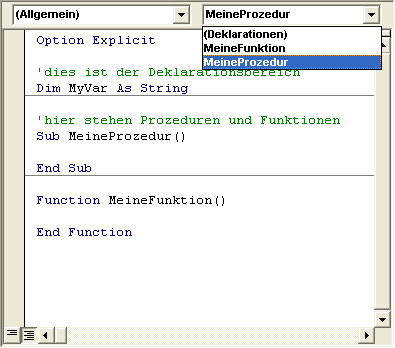 Ansicht eines Modules